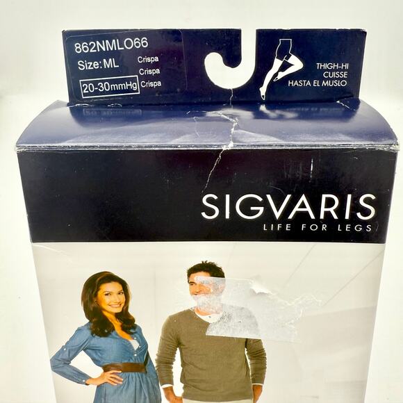 SINGLE Sigvaris Select Comfort 20-30 mmHg Thigh High ONE Stocking M/L Open Toe - Picture 5 of 6